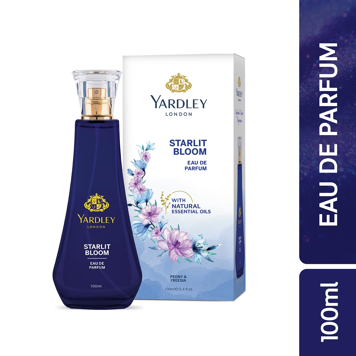 Yardley London Starlit Bloom Eau De Parfum for Women, 100ml – Natural Essential Oils, Floral EDP Perfume | Peony & Freesia Fragrance