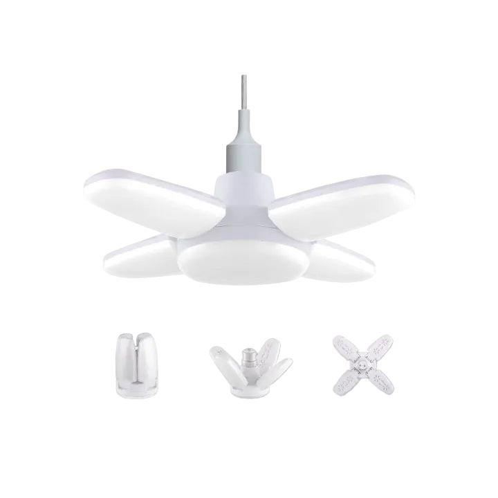 Gesto Plastic 28W Fan Shape LED Bulb - Up to 85% Energy Saving Ceiling Light, Super Bright B22 Lamp for Home, Office, Godown, Factory (Cool White) - Pack of 1