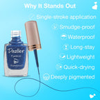 Dazller Liquid Eyeliner Waterproof, 19ml, Black + Blue, Smudge-proof, Matte, One stroke application, Long-lasting, Deeply pigmented, Lightweight, Quick-drying