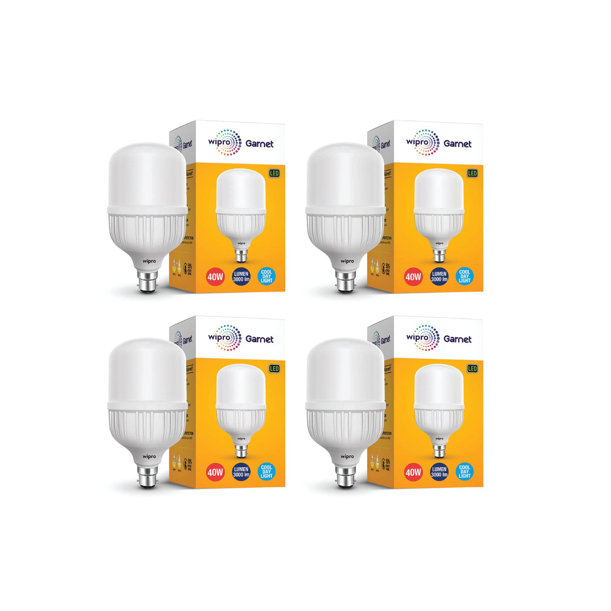 wipro Garnet 40w LED High Wattage Bulb pack of 4 (coolwhite)