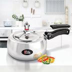 Milton Pro Cook Curve 2 Litres Pressure Cooker with Inner Lid, Aluminium, Non Induction Bottom, Handi Cooker, Silver, BIS Certified, 5 Years Warranty