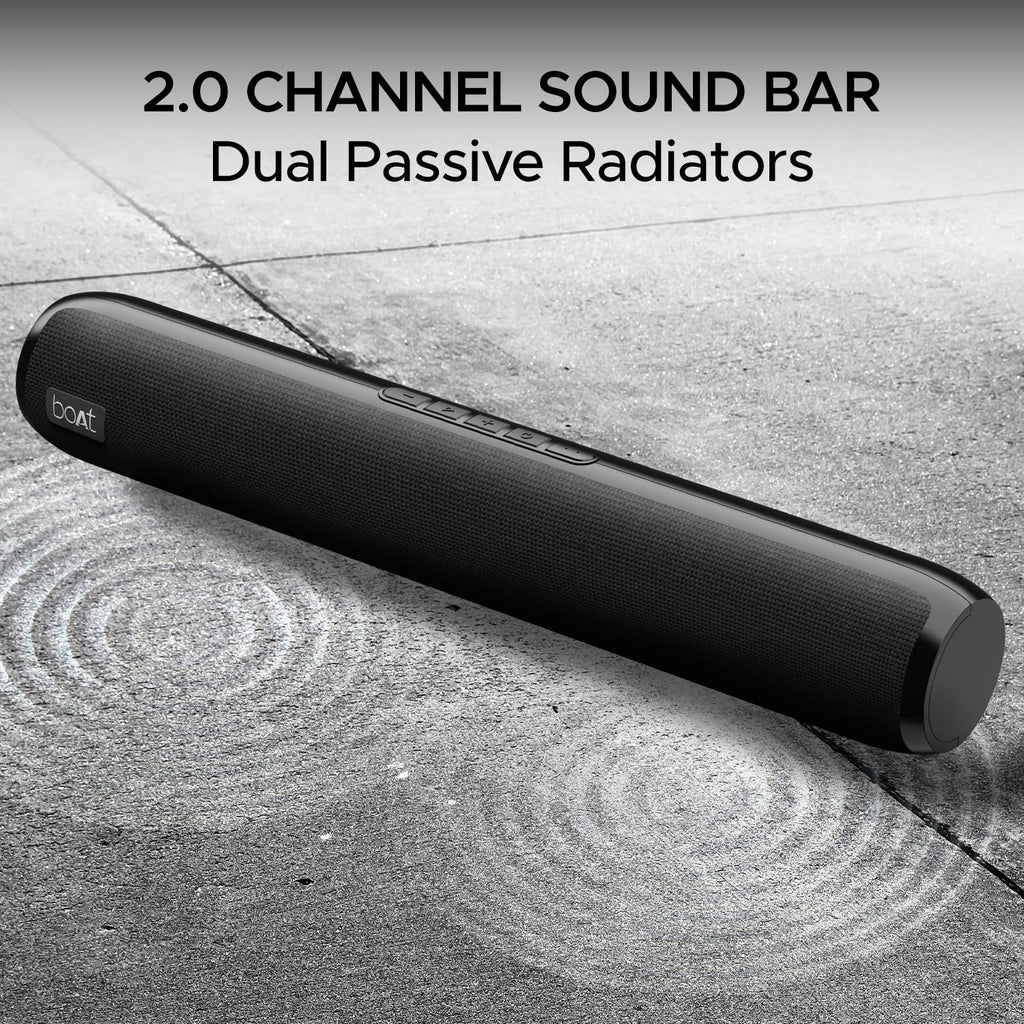 boAt Aavante Bar 610, 25W Signature Sound, 2.0 CH with Dual Passive Radiators, 7 HRS Battery, Sleek Design, Multi Connectivity, Bluetooth Sound Bar,...