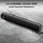 boAt Aavante Bar 610, 25W Signature Sound, 2.0 CH with Dual Passive Radiators, 7 HRS Battery, Sleek Design, Multi Connectivity, Bluetooth Sound Bar,...