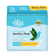BLISSNATURAL Ultra Soft Sanitary Pads XXL | Pack of 34