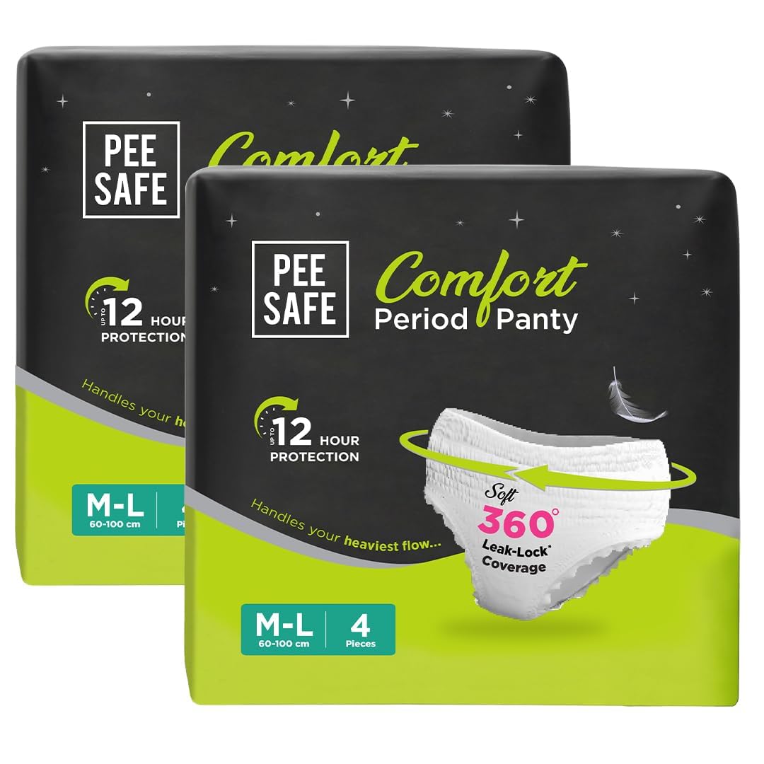 Pee Safe Comfort Period Panties | M-L | 8 Panties | Overnight Comfort