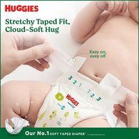 Huggies Natural Soft Premium Tape Diapers Newborn/Extra Small (NB/XS) Size, Upto 5 kgs, 64 Count | Our No.1 Soft Taped Diaper with Cloud Soft Bed, designed...