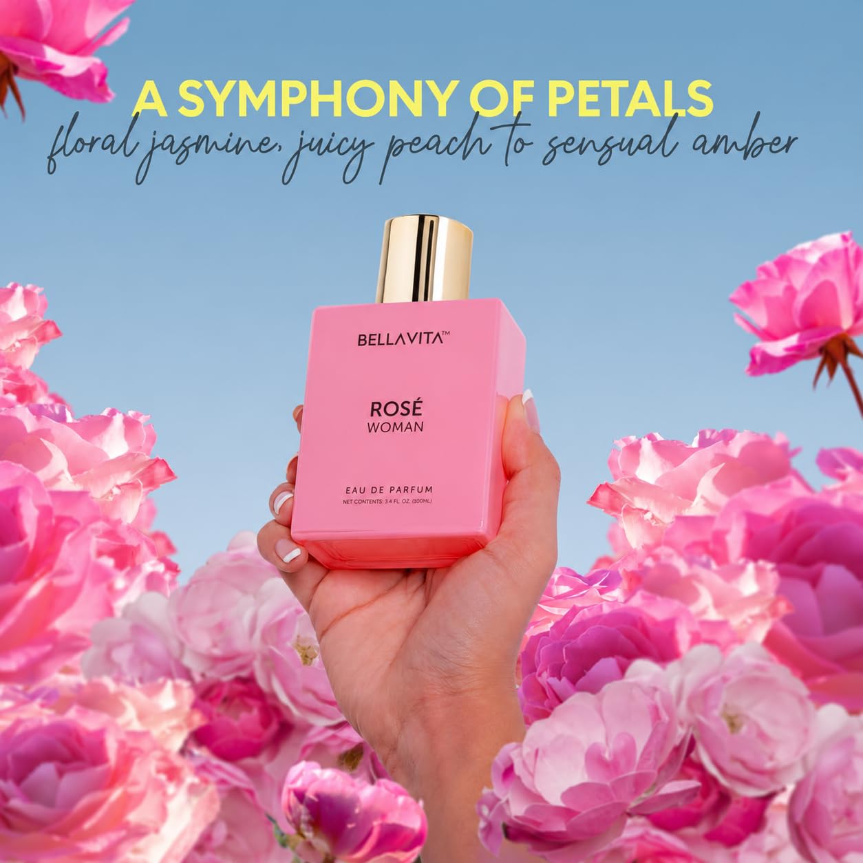 Bella Vita Luxury Rose Woman Eau De Parfum Perfume for Women with Black Currant, Vanilla, Jasmine|Floral & Sweet EDP Long Lasting Fragrance Scent 100 ML
