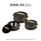 CELLO Jewel NX Insulated Casserole Set of 3 Pcs (500ml, 1000ml, 1500ml) Black |