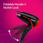 AGARO Hair Dryer with 1000 Watts Copper Motor, 2 Speed & Temperature Settings,Foldable Handle, For both Men & Women, Black & Red HD1177