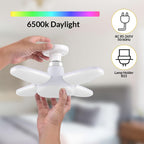 Gesto Plastic 28W Fan Shape LED Bulb - Up to 85% Energy Saving Ceiling Light, Super Bright B22 Lamp for Home, Office, Godown, Factory (Cool White) - Pack of 1