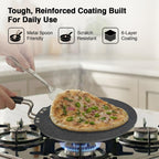 Prestige Durastone Hard Anodised Non-Stick Dosa Tawa 30cm|6 Layers Extra Durable Stone Coating|