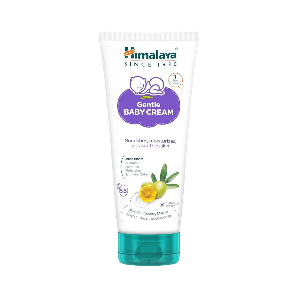 Himalaya Gentle Baby Cream 100ml with Olive Oil, Giloy & Licorice | pH 5.5 | No. 1 Doctor Recommended Baby Cream