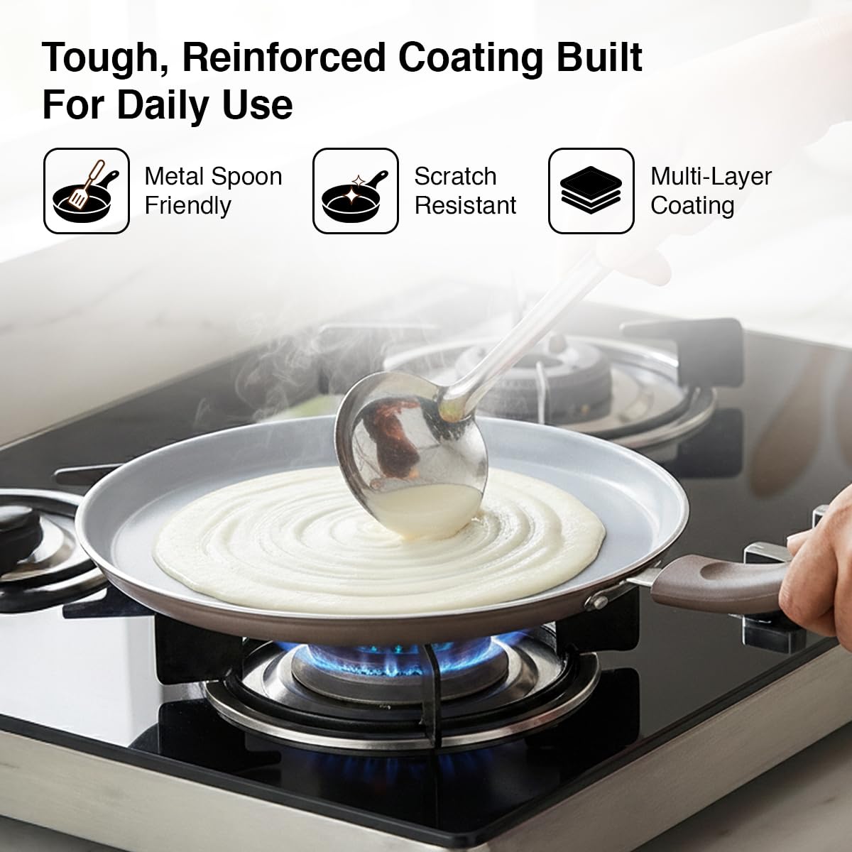 Prestige Ceraglide Duo Omni Tawa 25cm Non-Stick Ceramic Coating|Works On Gas & Induction