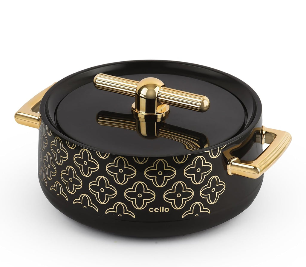 CELLO Jewel NX Insulated Serving Casserole Hot Pot Case for Daily Use 1500 ml, Black |