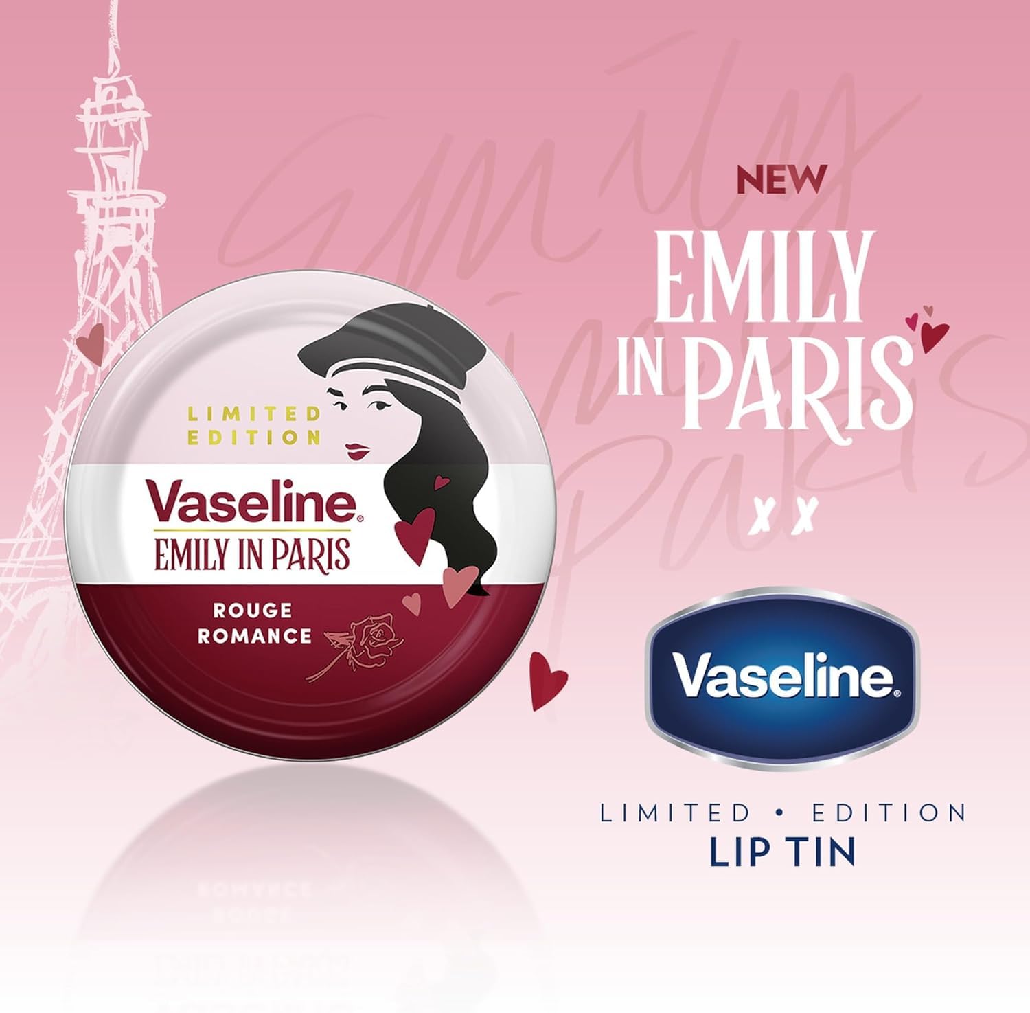 Vaseline Rouge Romance Lip Balm Tin Limited Edition x Emily in Paris 20 g