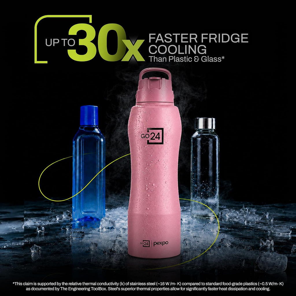 Stainless Steel Water Bottle Belly Rosy Brown 750ml