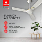 Havells 1200Mm Enticer Energy Saving Ceiling Fan (4 stars, Pearl White Gold, Pack Of 2)