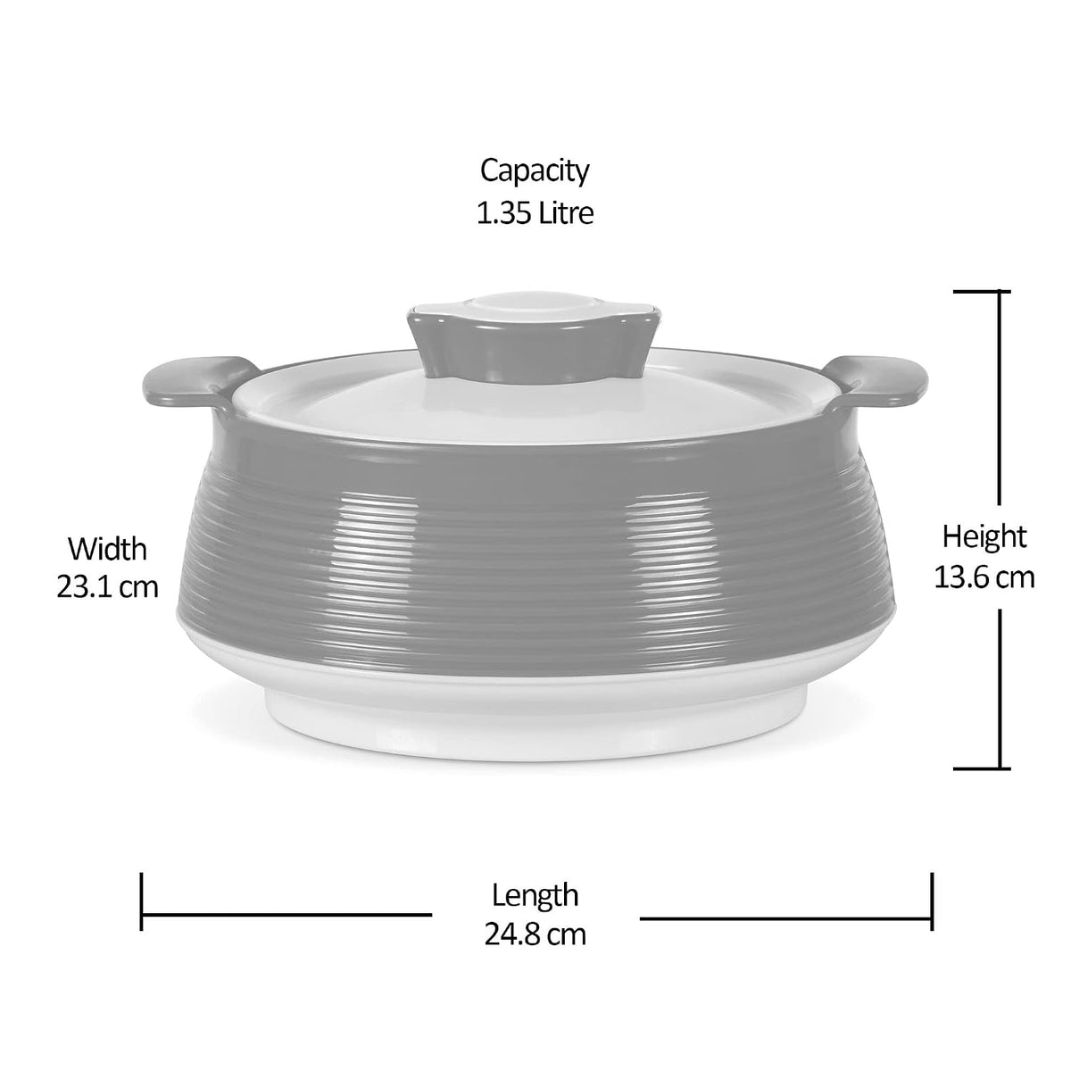 MILTON Venice 1500 Insulated Inner Stainless Steel Casserole, 1.35 litres,
