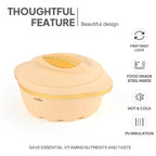 CELLO Stylus Insulated Casserole Hot Pot Box Set of 3 Pcs, Cream (500ml, 1000ml, 1500ml) |