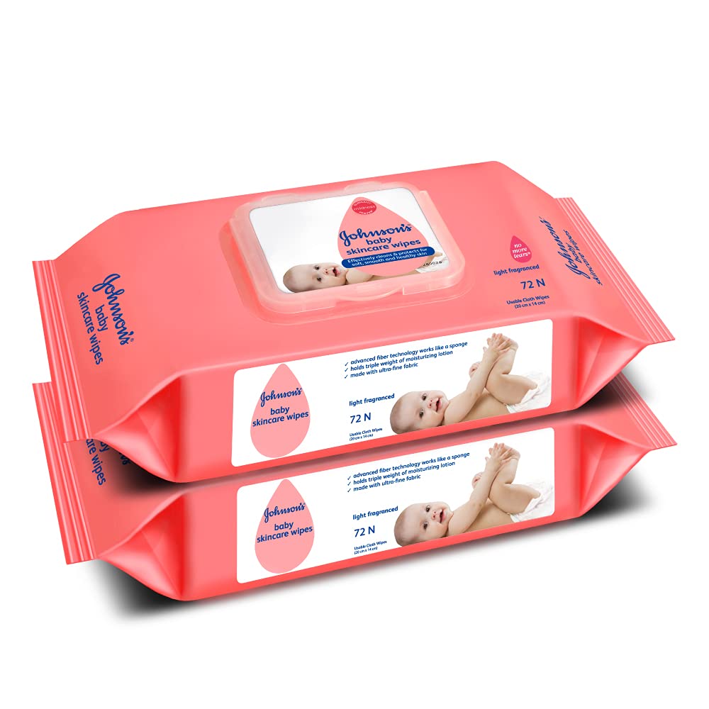 Johnson's Baby Wet Wipes | 144 Wipes | Alcohol & Soap Free | Prevents Rashes & Redness | with 3X Moisturising Lotion | As Mild as Pure Water |...