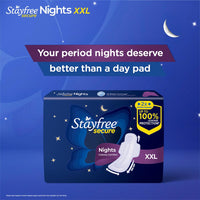 Stayfree Secure Nights XXL | 40 Pads| Cottony Soft Sanitary Pads for Women | Upto 100% leakage protection | Buy XXL at XL price | Absorbs 2x Faster with Wider Back |