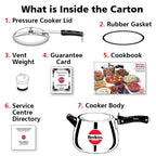 Hawkins 4 Litre Contura Pressure Cooker, Handi Inner Lid Cooker, Silver (HC40) Aluminium