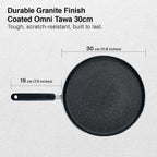 Prestige Omega Granite Non-Stick Dosa Tawa 30cm | 5-Layer Coating | Gas & Induction Compatible |