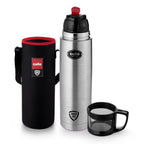 CELLO Instyle Insulated Stainless Steel Flask Water Bottle with Jacket For Daily Use 1000ml Silver | ISI Certified Double Wall Vacuum Insulated 24 Hrs Hot & Cold Thermos Water Bottle For Office Travel