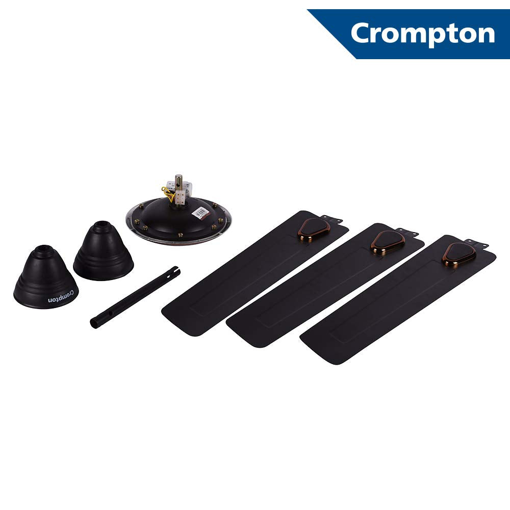 Crompton Super Briz Deco 1200 mm (48 Inch) High Speed Decorative Ceiling Fan (Smoked Brown), Pack Of 1, 4 stars