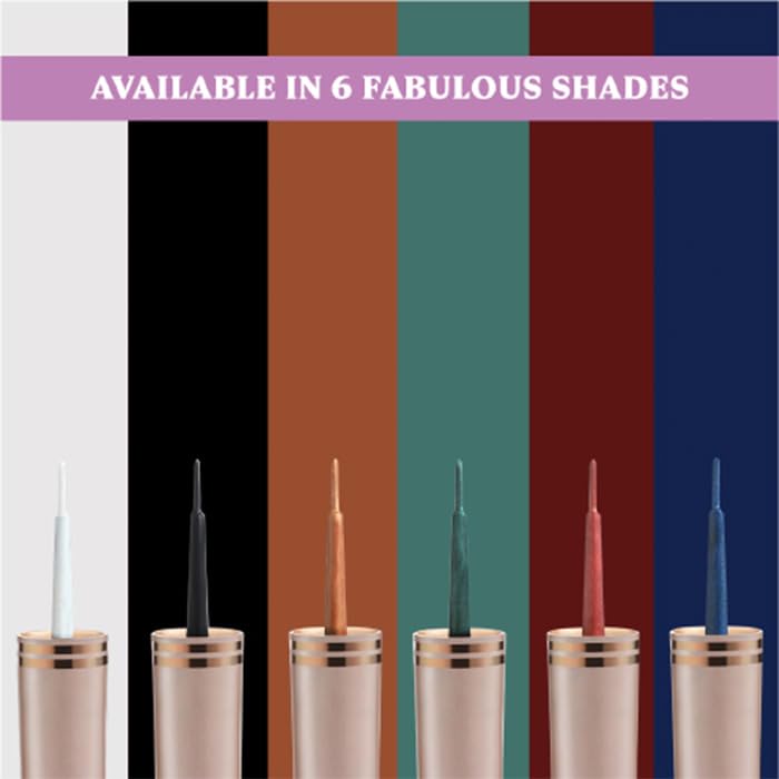Dazller Liquid Eyeliner Waterproof, 19ml, Black + Blue, Smudge-proof, Matte, One stroke application, Long-lasting, Deeply pigmented, Lightweight, Quick-drying