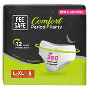 Pee Safe Comfort Period Panties | L-XL | 8 Panties | Leak Proof | 360 Degree Leakage Protection, Seamless Fit, 12 Hour Protection, Super Soft, Toxin Free,...