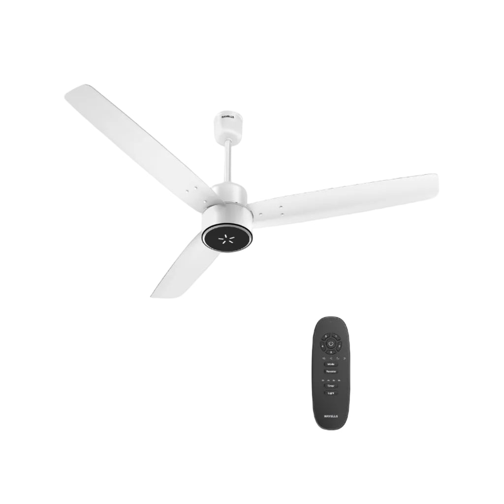 Havells FAB BLDC LED Ceiling Fan 1200 mm, 5 star, LED Speed Indicator, 380 RPM, Up to 65% Savings, Reverse Rotation,4 Speed Modes, Low Wattage 30 W, Low.