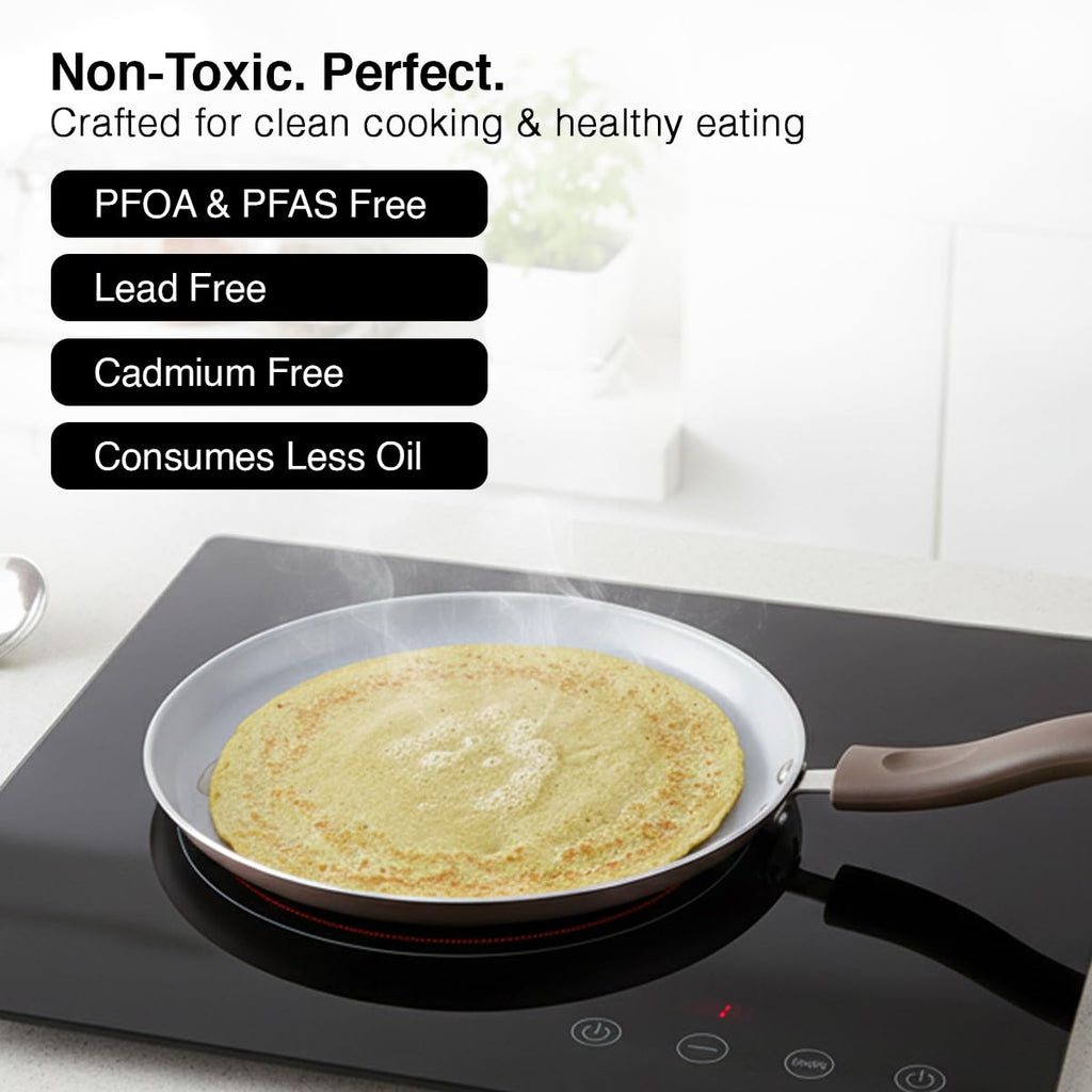 Prestige Ceraglide Duo Omni Tawa 25cm Non-Stick Ceramic Coating|Works On Gas & Induction
