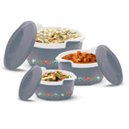 MILTON Elegance Jr. Inner Stainless Steel Casserole Gift Set Of 3 (395 Ml, 750 Ml, 1.35 Litres), Grey |