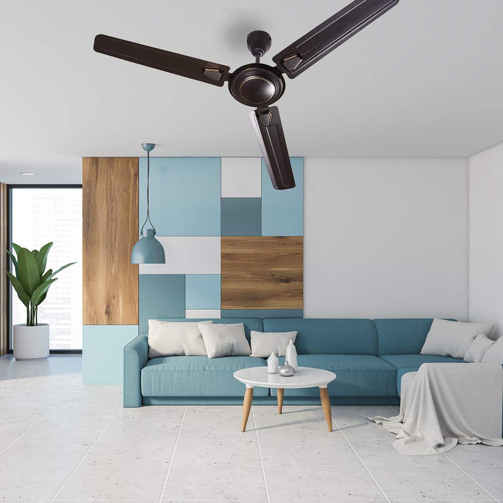 Crompton Super Briz Deco 1200 mm (48 Inch) High Speed Decorative Ceiling Fan (Smoked Brown), Pack Of 1, 4 stars