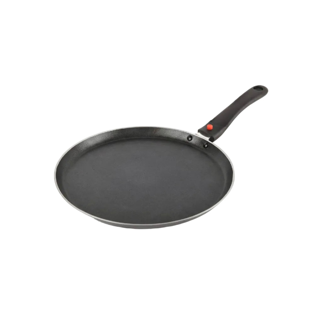 CELLO Aluminium Non-Stick Induction Base Dosa Tawa with Detachable Bakelite Handle 28 CM Black
