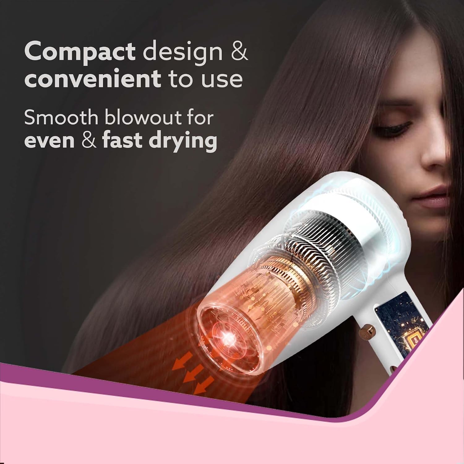 AGARO Wall Mounted Hair Dryer 1400W, Electric Wall Mount Hair Dryer, Hotel, Bathroom, Household, Wall Hanging Dryer, White HD1417