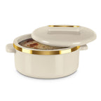 MILTON Curve Inner Stainless Steel Casserole Set of 3 (450 ml, 840 ml, 1300 ml), Ivory | BPA Free | MILTON Curve Inner Stainless Steel Casserole Set of 3 (450 ml, 840 ml, 1300 ml), Ivory | BPA Free |