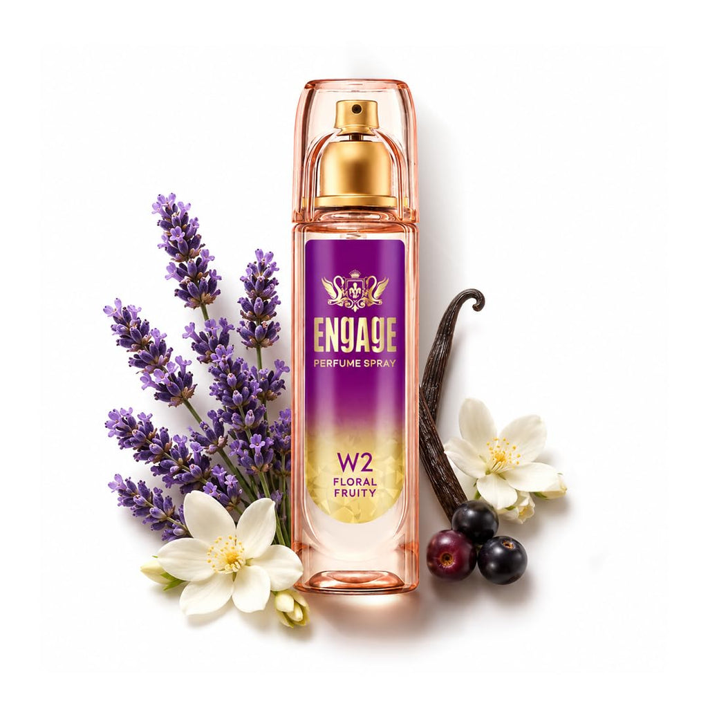 Engage W2 Perfume Spray for Women 120ml | Floral & Fruity |Berries, Orchid, Vanilla | 24 hr Freshness | Long Lasting | No Parabens | No Silicones|...