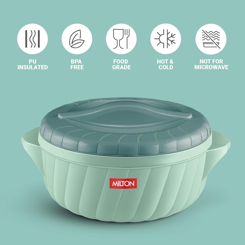 MILTON Flora Regular Set Insulated Inner Steel Casserole for Roti 3Pc (750ml 1.25L & 2.1L)