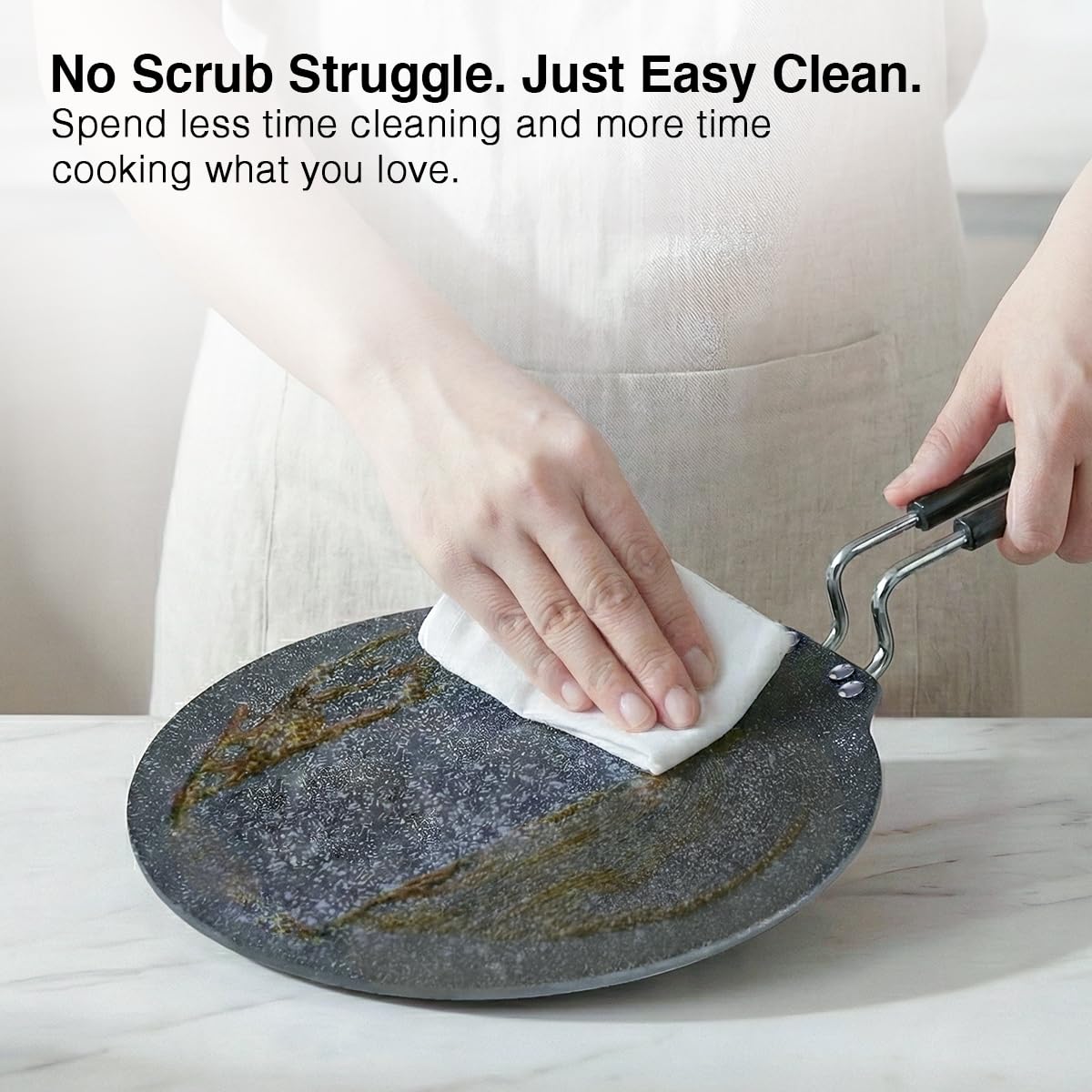 Prestige Durastone Hard Anodised Non-Stick Dosa Tawa 30cm|6 Layers Extra Durable Stone Coating|