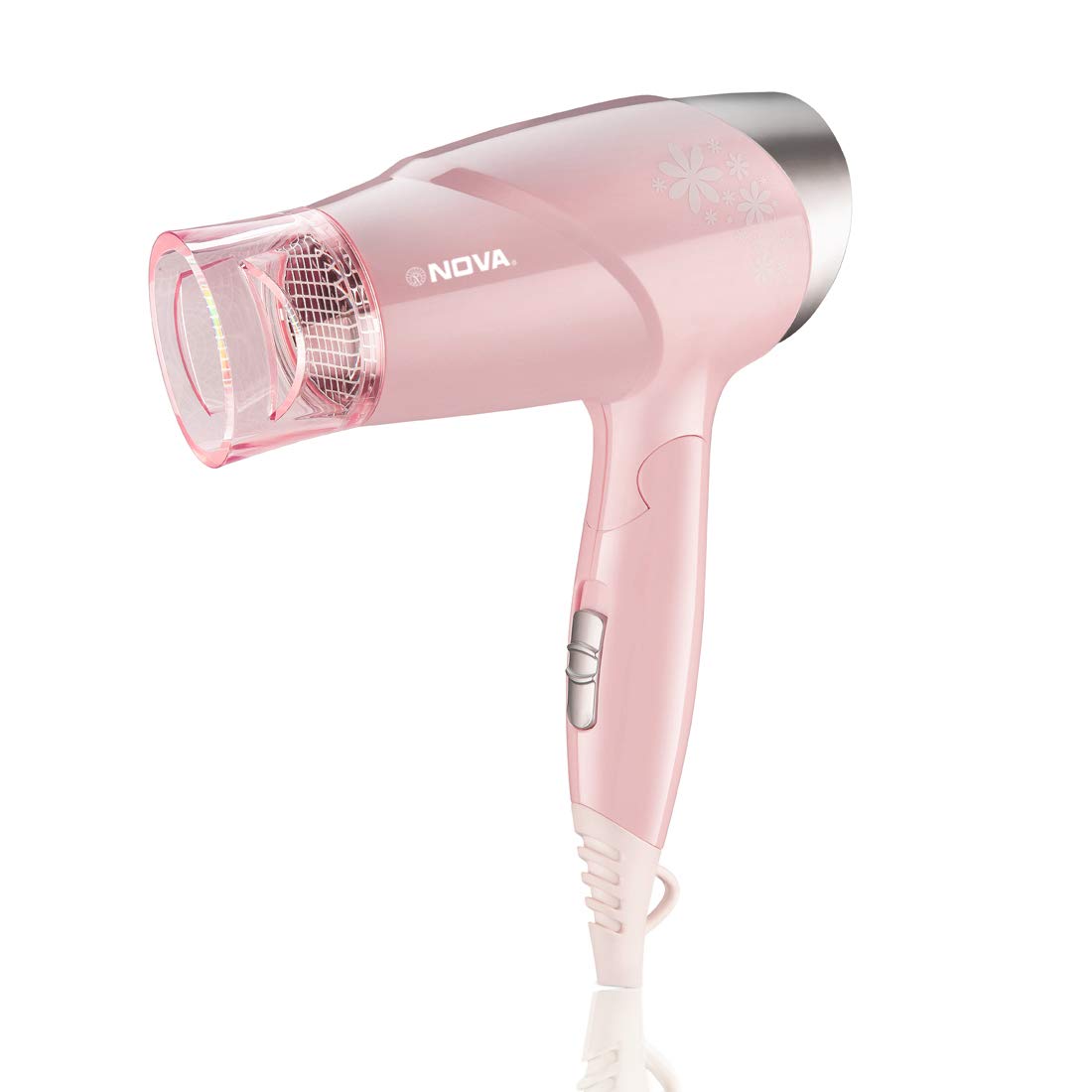 Nova NHP 8202 Premium 1400 Watts Hot and Cold Foldable Hair Dryer for Women (Pink)