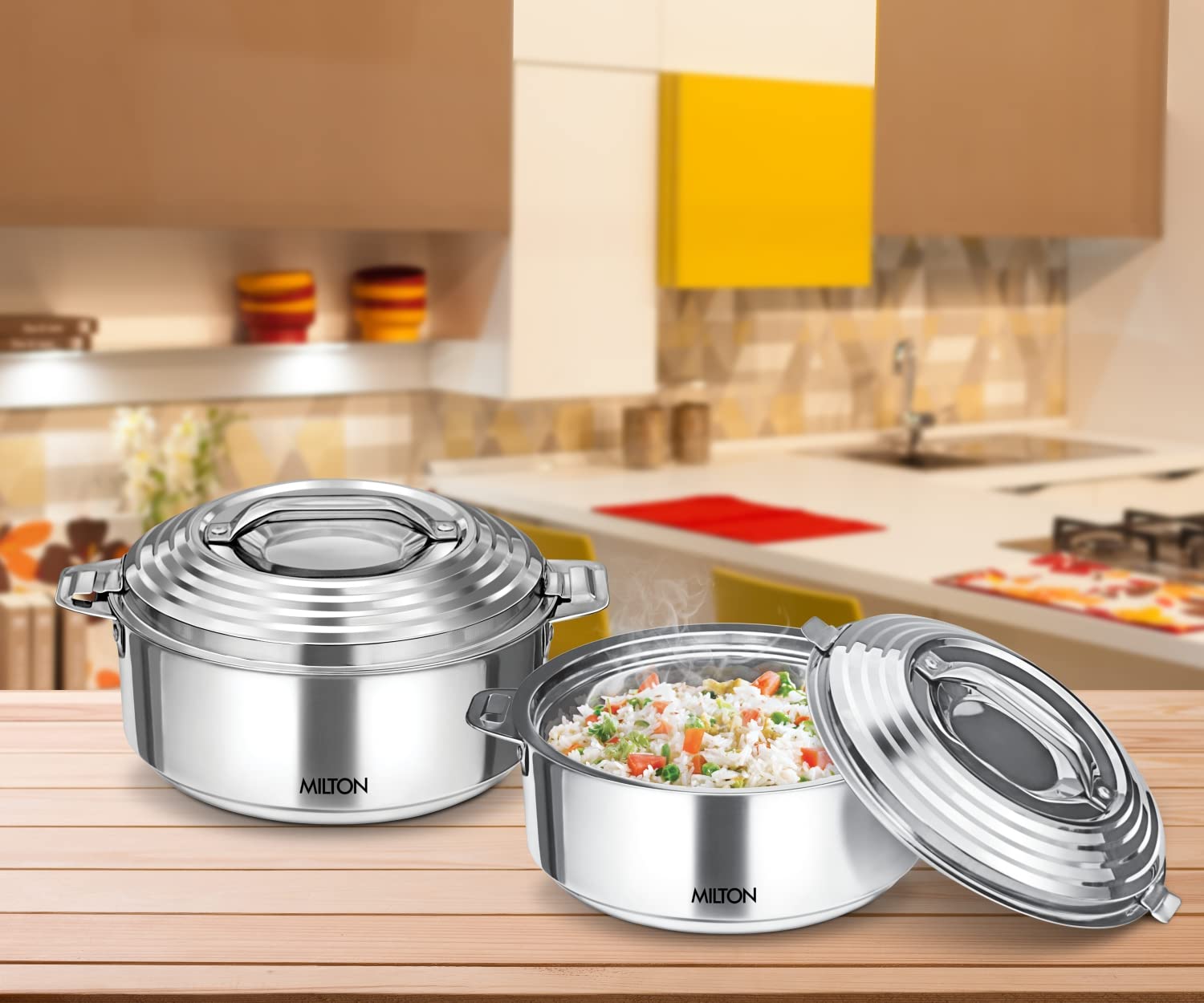 MILTON Galaxia 2500 Insulated Stainless Steel Casserole, 2.45 L