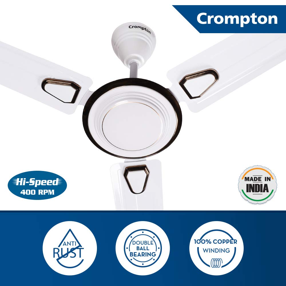 Crompton Super Briz Deco 1200 mm (48 inch) High Speed Decorative Ceiling Fan (Birkin White)