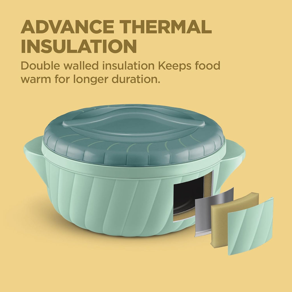 MILTON Flora 2500 Insulated Inner Steel Casserole for Roti, 2.35 Litre
