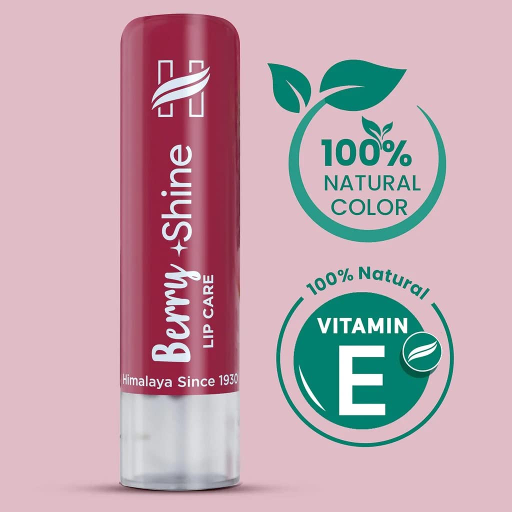 Himalaya Berry Shine Lip Balm | 4.5gm| 100% Natural Colour | Naturally Glossy | Soft & Moisturized Lips | Natural Vitamin E