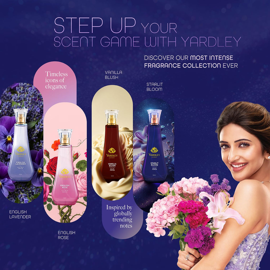 Yardley London Starlit Bloom Eau de Parfum for Women, 50ml – Natural Essential Oils, Floral EDP Perfume | Peony & Freesia Fragrance
