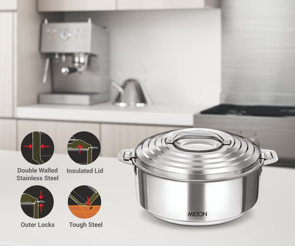 MILTON Galaxia 1000 Insulated Stainless Steel Casserole, 1.2 L