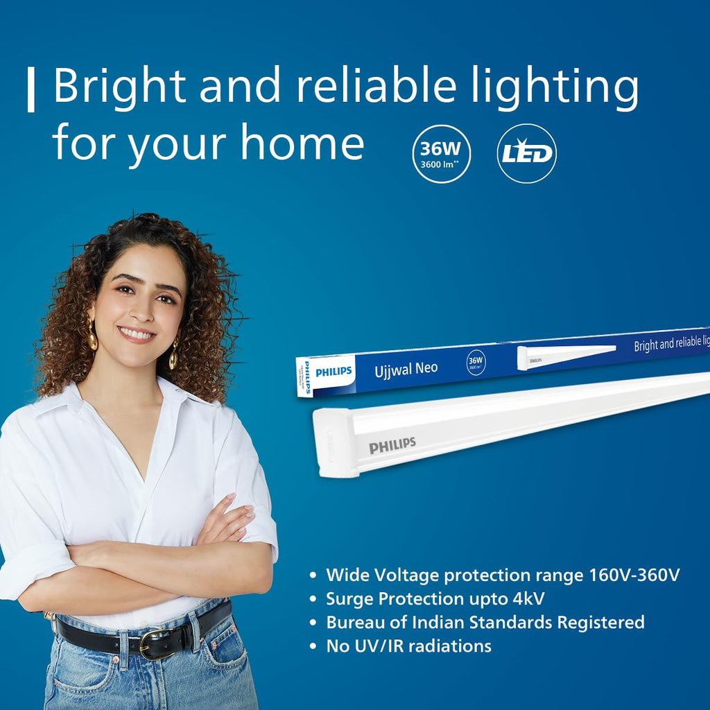 Philips 36 W LED Tubelight | Ujjawal Neo LED Tubelight for Home & Hall, Colour : Cool Day Light, Pack Of 4