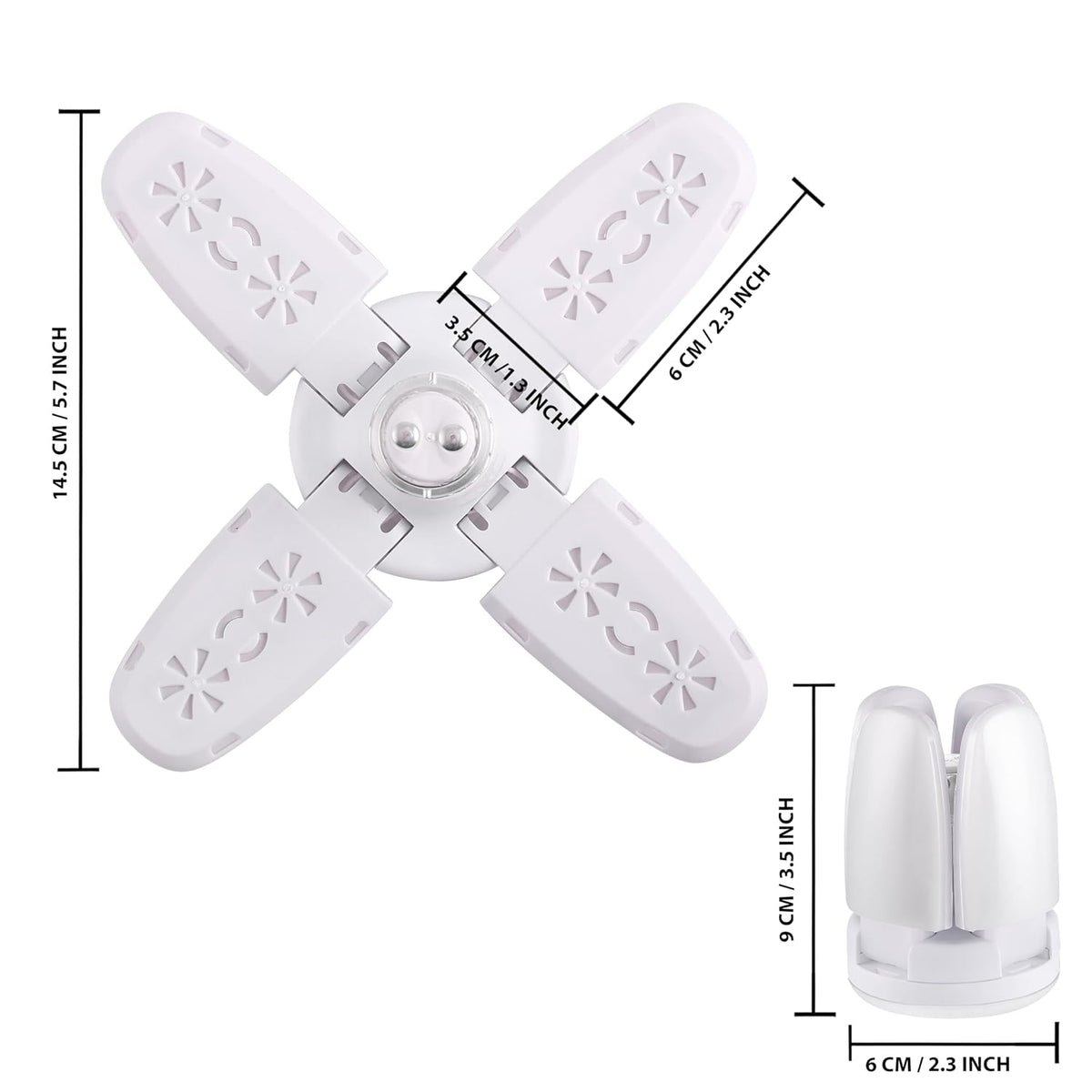 Gesto Plastic 28W Fan Shape LED Bulb - Up to 85% Energy Saving Ceiling Light, Super Bright B22 Lamp for Home, Office, Godown, Factory (Cool White) - Pack of 1